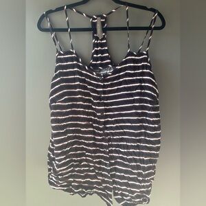 Choose Happiness size 1X striped red and black strappy tank top, penningtons